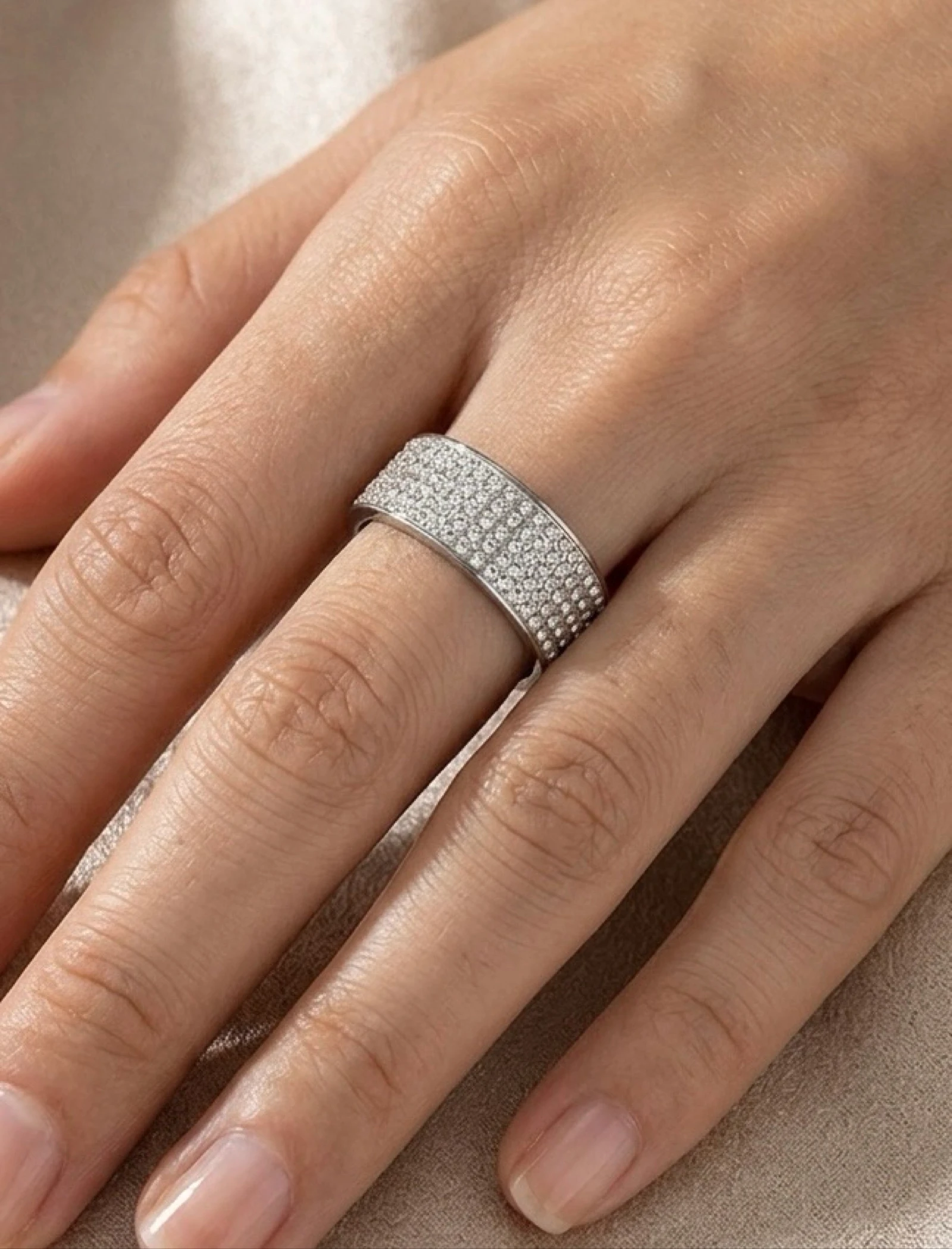 Bague, mixte, acier, inoxydable et strasse – photo 2